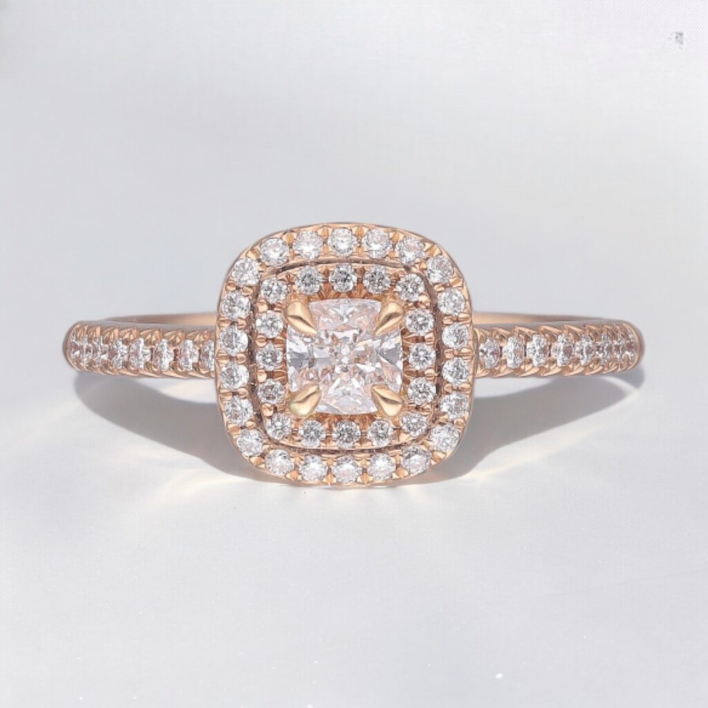 Cushion Diamond Double Halo Ring