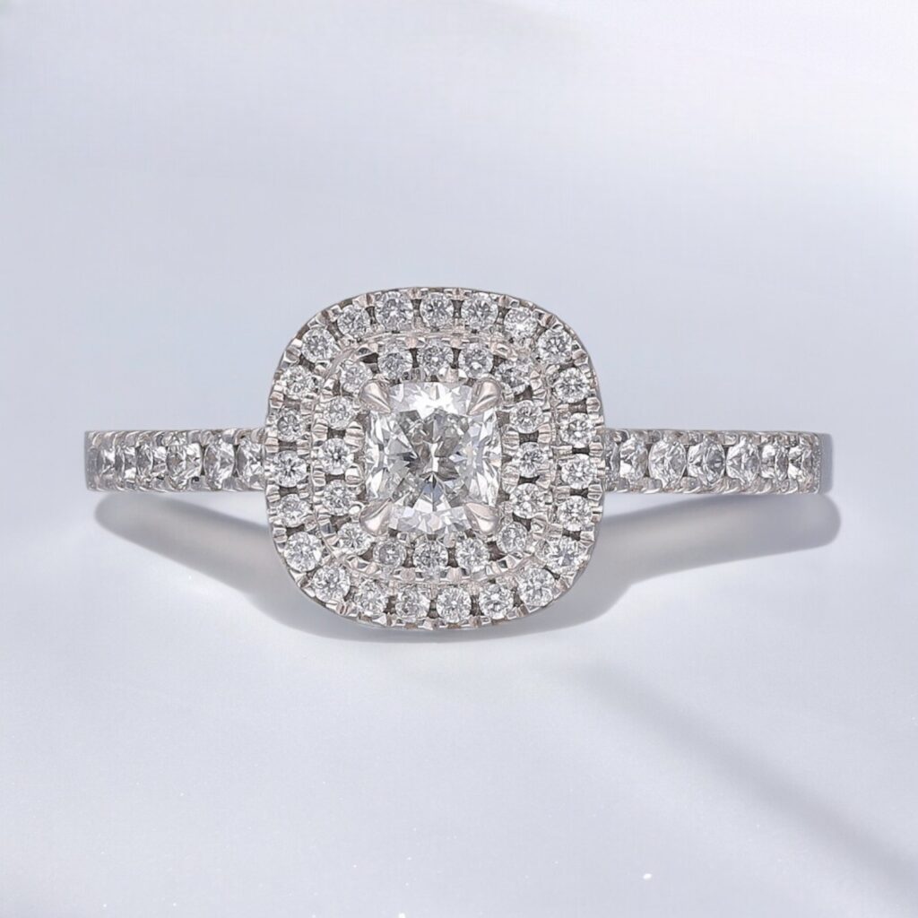 Cushion Diamond Double Halo Ring