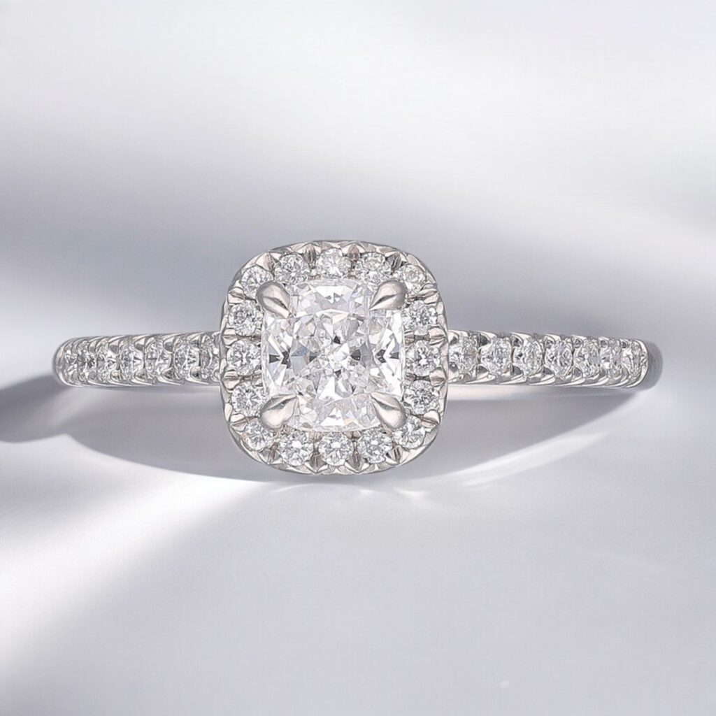 Cushion Diamond Halo Ring